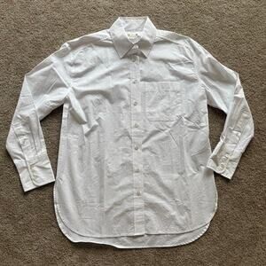 NWT Banana Republic White Long Sleeve Button Down Minimalist Basic Staple Piece